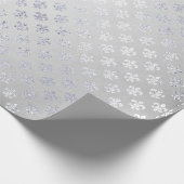 Silver Gray Floral Lilie Royal Iris Geschenkpapier (Ecke)