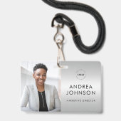 Silver Gray Foto ID Card mit benutzerdefiniertem L Ausweis (Vorderseite mit Lanyard)