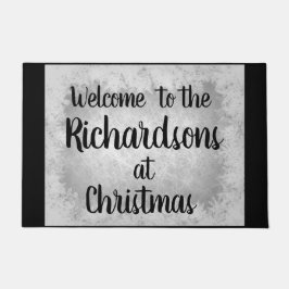 Silver Gray Frost personalisierte Familie Willkomm Fußmatte