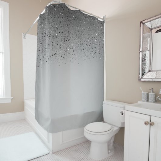 Silver Gray Funkelnd Sparkle Glitzer Duschvorhang (Beispiel)