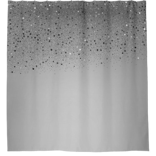 Silver Gray Funkelnd Sparkle Glitzer Duschvorhang (Vorderseite)