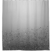 Silver Gray Funkelnd Sparkle Glitzer Duschvorhang (Vorderseite)