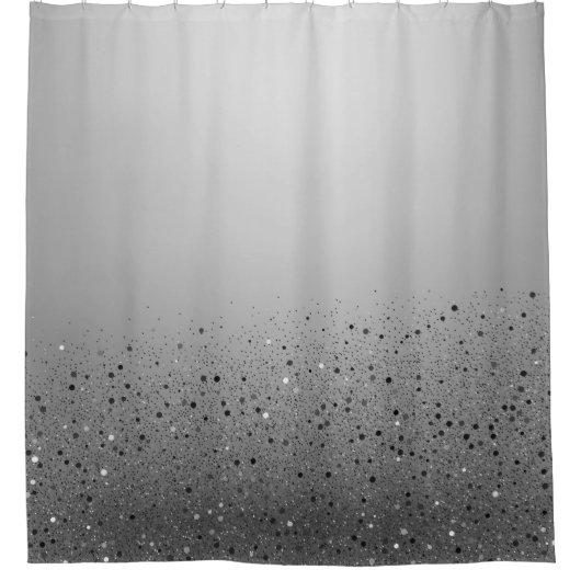 Silver Gray Funkelnd Sparkle Glitzer Duschvorhang (Vorderseite)