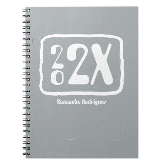 Silver Gray Funky Class Year Notebook Notizblock (Vorderseite)