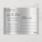 Silver Gray Funny Save the Date Couple Foto Postkarte (Rückseite)