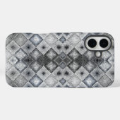Silver & Gray Geometric Abstrakt Lattice Textur Case-Mate iPhone Hülle (Rückseite (Horizontal))