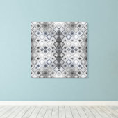 Silver & Gray Geometric Abstrakt Lattice Textur Leinwanddruck (Insitu (Holzboden))