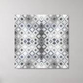 Silver & Gray Geometric Abstrakt Lattice Textur Leinwanddruck (Vorderseite)