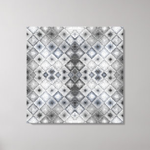 Silver & Gray Geometric Abstrakt Lattice Textur Leinwanddruck