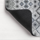 Silver & Gray Geometric Abstrakt Lattice Textur Mousepad (Ecke)