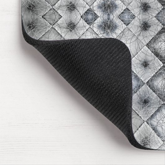 Silver & Gray Geometric Abstrakt Lattice Textur Mousepad (Ecke)