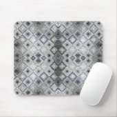 Silver & Gray Geometric Abstrakt Lattice Textur Mousepad (Mit Mouse)