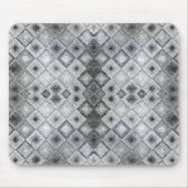 Silver & Gray Geometric Abstrakt Lattice Textur Mousepad (Vorne)