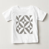Silver Gray Geometric Deko Cube Pattern Baby T-shirt (Vorderseite)