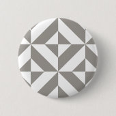 Silver Gray Geometric Deko Cube Pattern Button (Vorderseite)