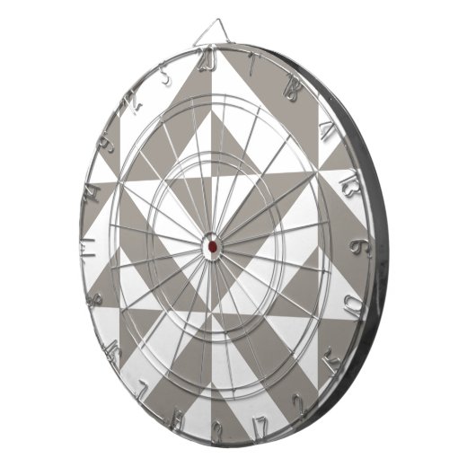 Silver Gray Geometric Deko Cube Pattern Dartscheibe (Vorderseite rechts)