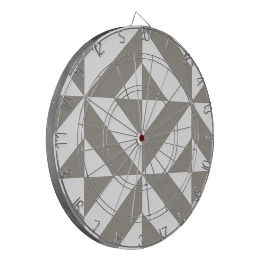 Silver Gray Geometric Deko Cube Pattern Dartscheibe (Vorderseite Links)