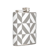 Silver Gray Geometric Deko Cube Pattern Flachmann (Rechts)