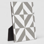 Silver Gray Geometric Deko Cube Pattern Fotoplatte (Seite)