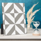 Silver Gray Geometric Deko Cube Pattern Fotoplatte (Seite)