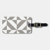 Silver Gray Geometric Deko Cube Pattern Gepäckanhänger (Vorderseite horizontal)