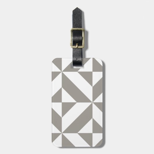 Silver Gray Geometric Deko Cube Pattern Gepäckanhänger (Vorderseite vertikal)