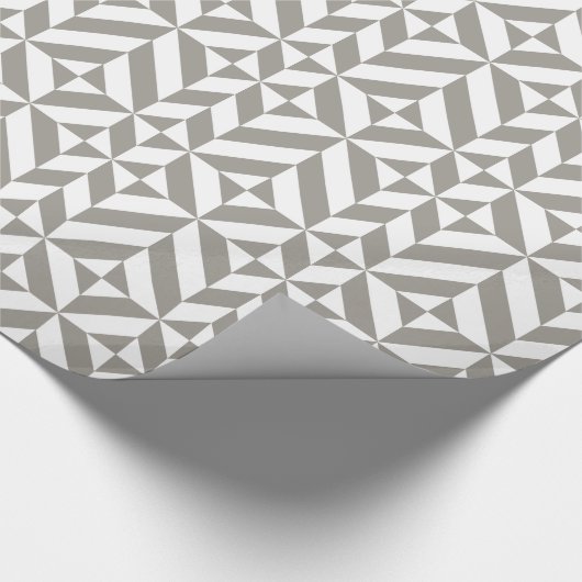 Silver Gray Geometric Deko Cube Pattern Geschenkpapier (Ecke)