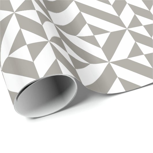 Silver Gray Geometric Deko Cube Pattern Geschenkpapier (Rolleneckpunkt)