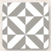 Silver Gray Geometric Deko Cube Pattern Getränkeuntersetzer (Vorderseite)