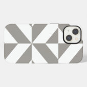 Silver Gray Geometric Deko Cube Pattern iPhone Hülle (Rückseite (Horizontal))