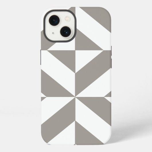 Silver Gray Geometric Deko Cube Pattern iPhone Hülle (Rückseite)