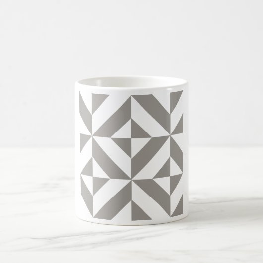 Silver Gray Geometric Deko Cube Pattern Kaffeetasse (Mittel)