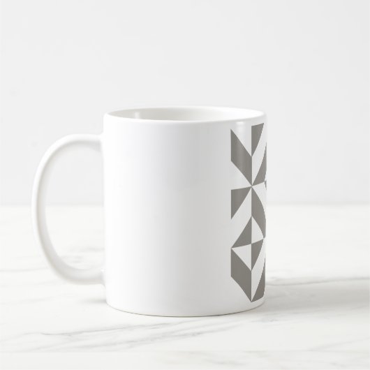 Silver Gray Geometric Deko Cube Pattern Kaffeetasse (Links)