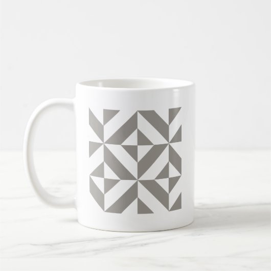 Silver Gray Geometric Deko Cube Pattern Kaffeetasse (Links)