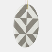 Silver Gray Geometric Deko Cube Pattern Keramik Ornament (Rechts)