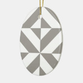 Silver Gray Geometric Deko Cube Pattern Keramik Ornament (Links)