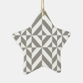 Silver Gray Geometric Deko Cube Pattern Keramikornament (Rechts)