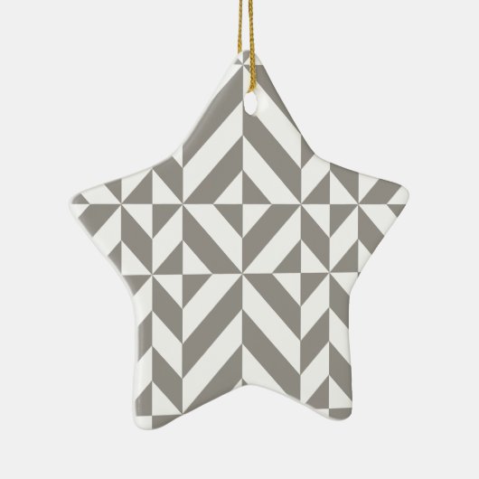 Silver Gray Geometric Deko Cube Pattern Keramikornament (Rechts)