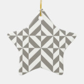 Silver Gray Geometric Deko Cube Pattern Keramikornament (Vorne)