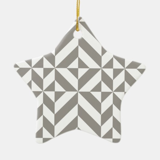Silver Gray Geometric Deko Cube Pattern Keramikornament (Vorne)