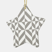Silver Gray Geometric Deko Cube Pattern Keramikornament (Links)