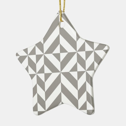 Silver Gray Geometric Deko Cube Pattern Keramikornament (Links)