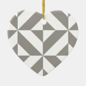Silver Gray Geometric Deko Cube Pattern Keramikornament (Vorne)