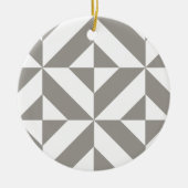 Silver Gray Geometric Deko Cube Pattern Keramikornament (Vorne)