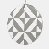 Silver Gray Geometric Deko Cube Pattern Keramikornament (Links)