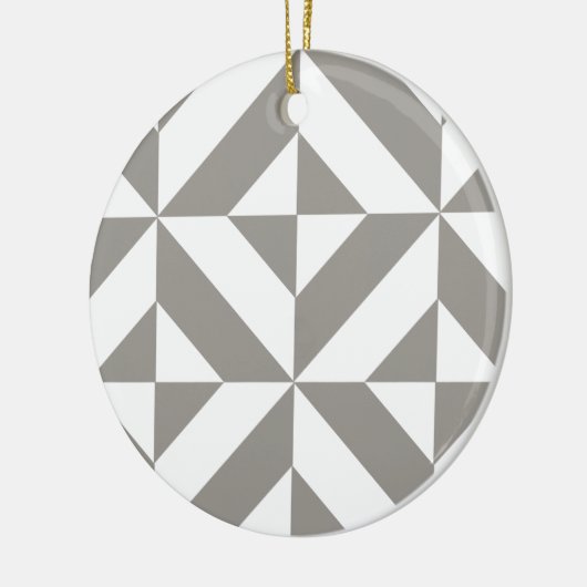 Silver Gray Geometric Deko Cube Pattern Keramikornament (Links)