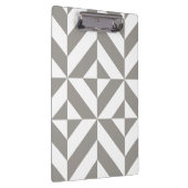 Silver Gray Geometric Deko Cube Pattern Klemmbrett (Rechts)