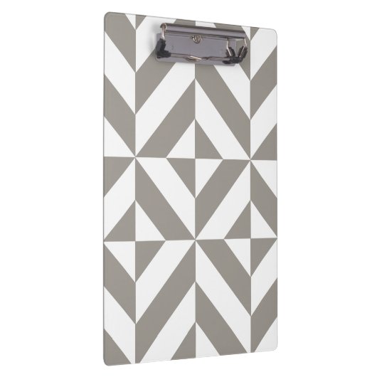 Silver Gray Geometric Deko Cube Pattern Klemmbrett (Rechts)