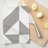 Silver Gray Geometric Deko Cube Pattern Küchentuch (Viertel Falte)