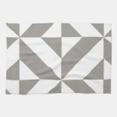 Silver Gray Geometric Deko Cube Pattern Küchentuch (Horizontal)